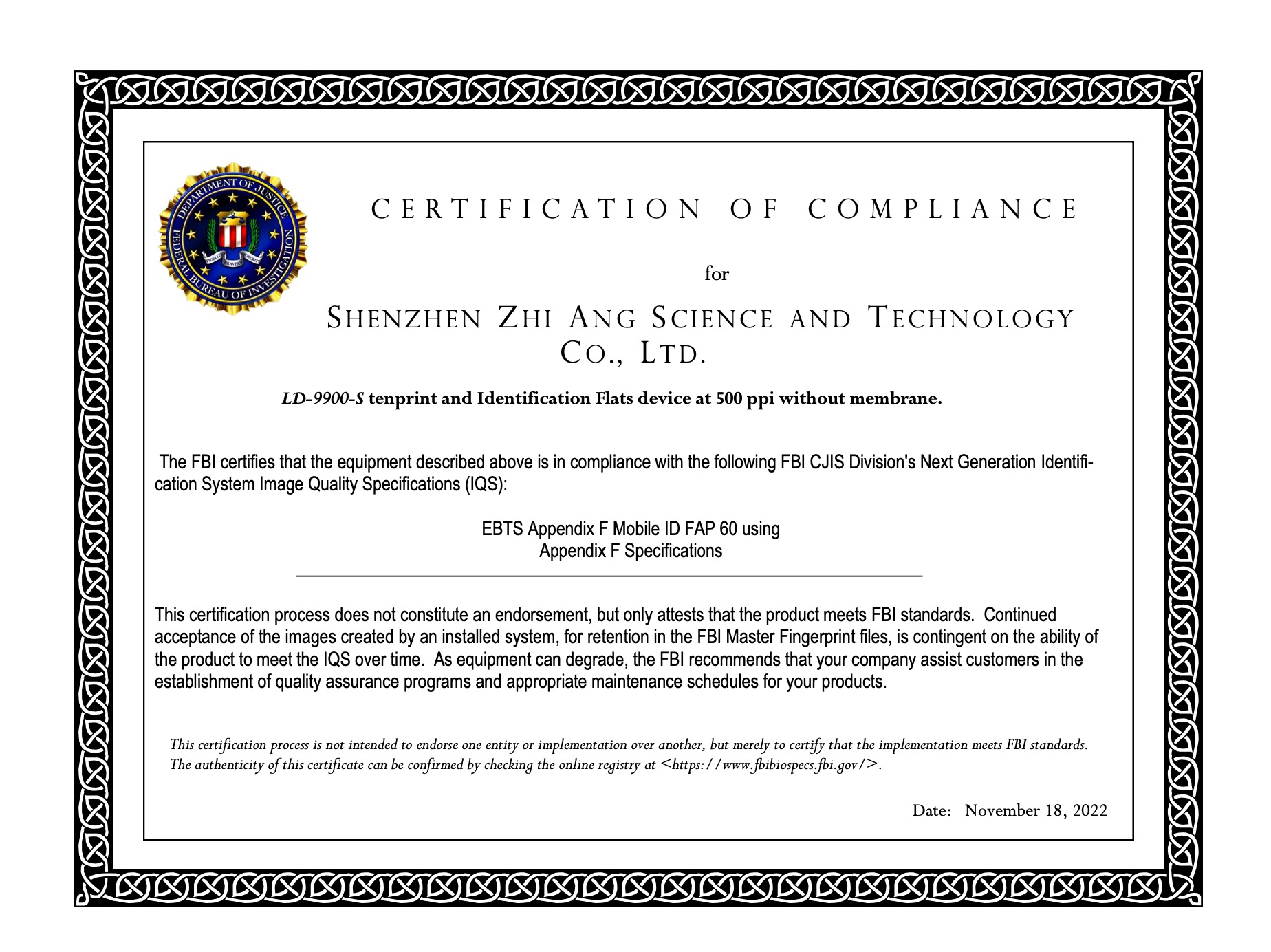 LD-9900-S Appendix F 报告